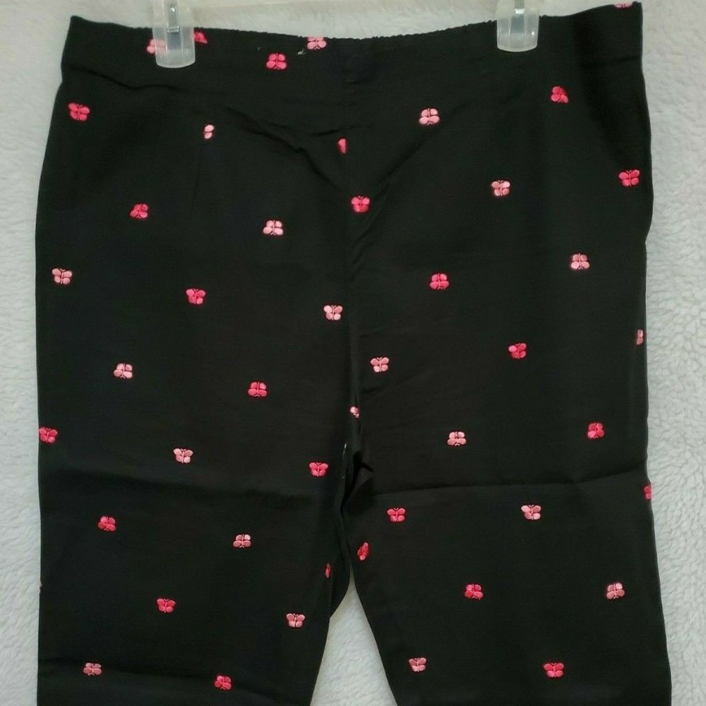 White Stag Multi Color Butterfly Capri Pants Size 18